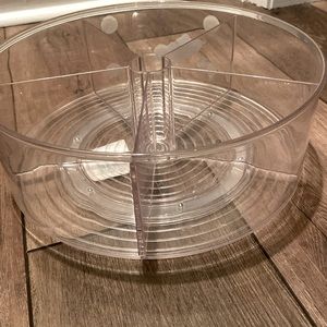 Acrylic lazy Susan.  Great for pantry and kitchen